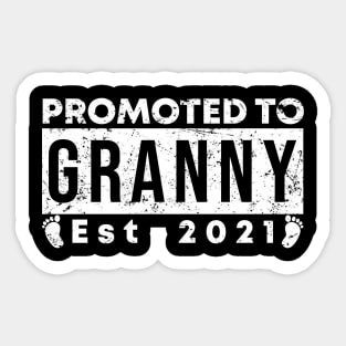 Vintage Promoted to Granny 2021 new Grandmother gift Granny Sticker